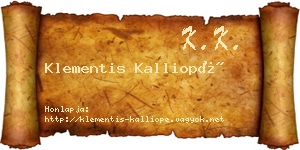 Klementis Kalliopé névjegykártya